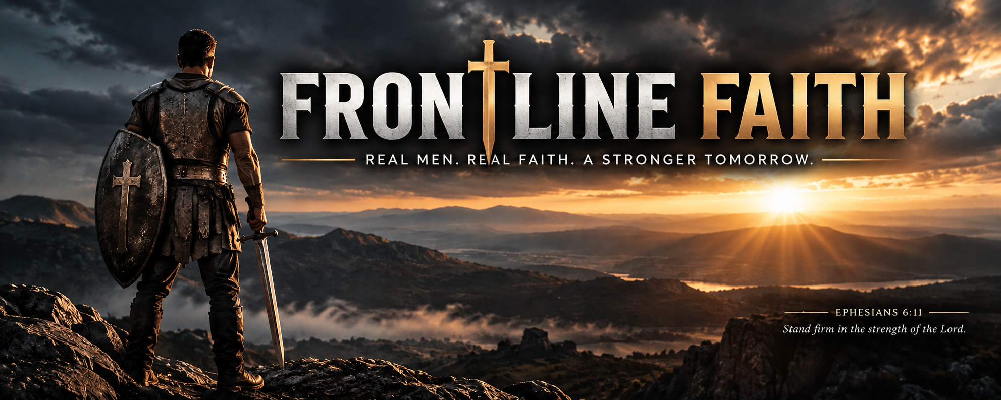 Frontline Faith — a man standing ready in the whole armor of God